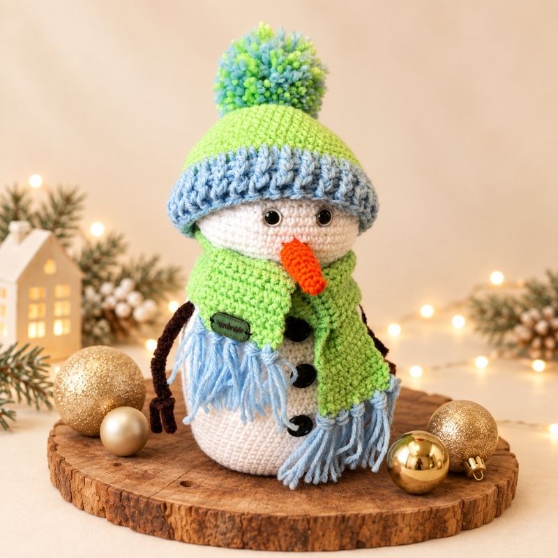 Häkelanleitung Schorschi Schneemann