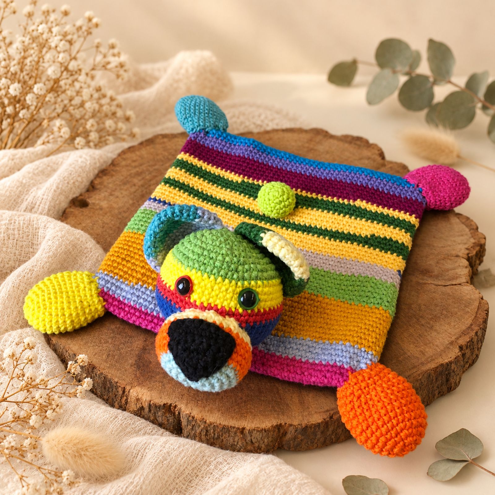 Häkelanleitung Schnuffeltuch Teddy