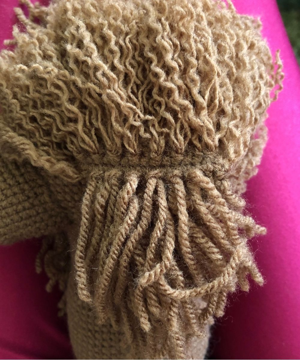 Detailansicht des gehäkelten Cocker Spaniels